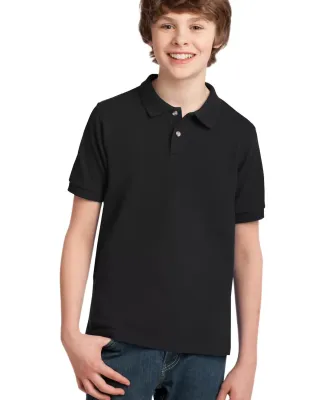 Port Authority Youth Pique Knit Polo Y420 Black