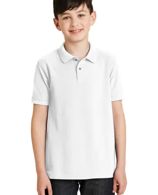 Port Authority Youth Silk Touch153 Polo Y500 White