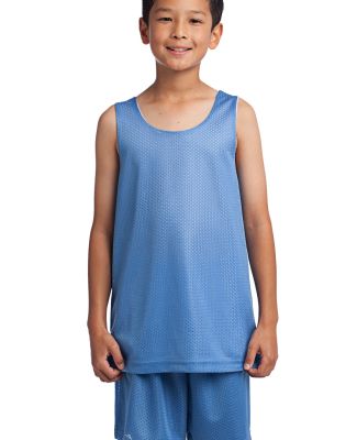 Sport Tek Youth PosiCharge Classic Mesh 8482 Rever in Carolina bl/wh