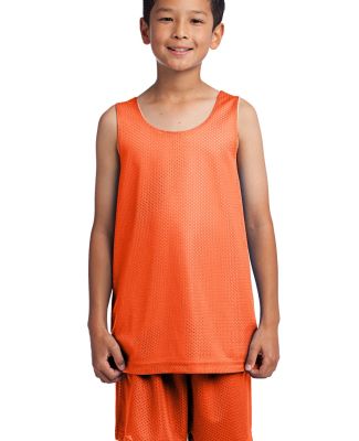 Sport Tek Youth PosiCharge Classic Mesh 8482 Rever in Deep orange/wh