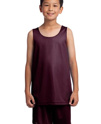 Sport Tek Youth PosiCharge Classic Mesh 8482 Rever in Maroon/wh