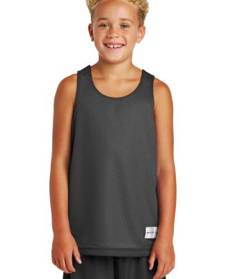 Sport Tek Youth PosiCharge Classic Mesh 8482 Rever in Iron grey/wh