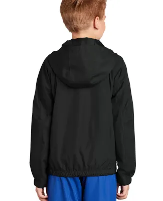 Sport Tek Youth Hooded Raglan Jacket YST73 in Black