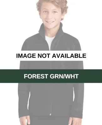 Sport Tek Youth Tricot Track Jacket YST90 Forest Grn/Wht