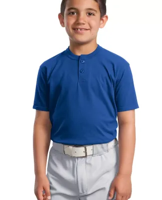 Sport Tek Youth Short Sleeve Henley YT210 Royal