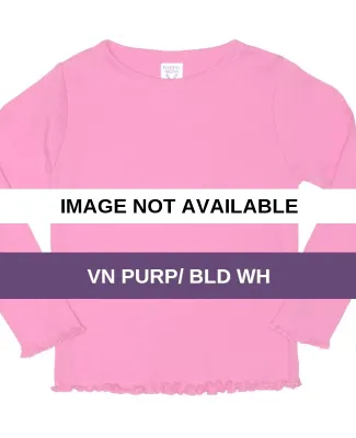 Rabbit Skins® Toddler Long Sleeve Baby Rib T-shir VN PURP/ BLD WH