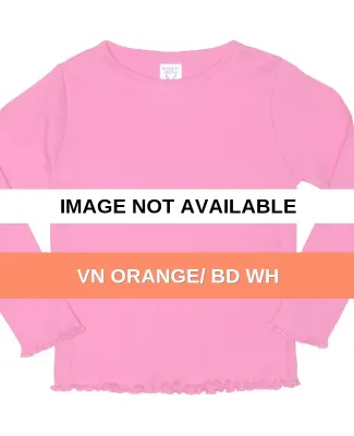 Rabbit Skins® Toddler Long Sleeve Baby Rib T-shir VN ORANGE/ BD WH