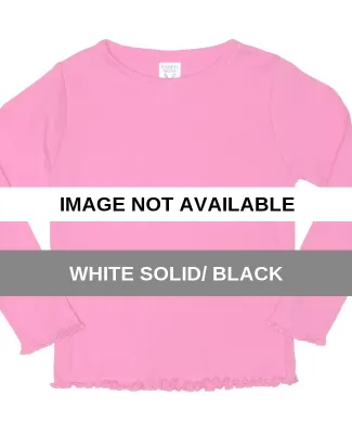 Rabbit Skins® Toddler Long Sleeve Baby Rib T-shir White Solid/ Black