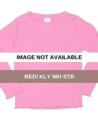 Rabbit Skins® Toddler Long Sleeve Baby Rib T-shir RED/ KLY WH STR