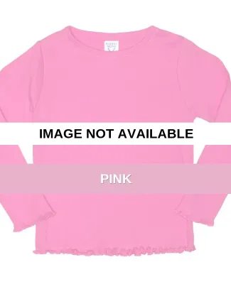 Rabbit Skins® Toddler Long Sleeve Baby Rib T-shir Pink