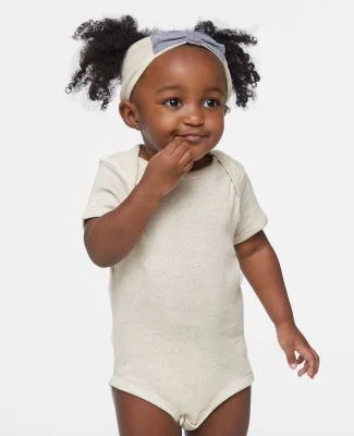 4400 Onsie Rabbit Skins Infant Lap Shoulder Creepe in Natural heather