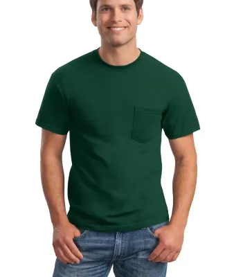 2300 Gildan Ultra Cotton Pocket T-shirt in Forest green