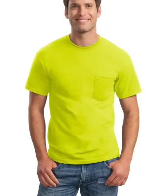 2300 Gildan Ultra Cotton Pocket T-shirt in Safety green