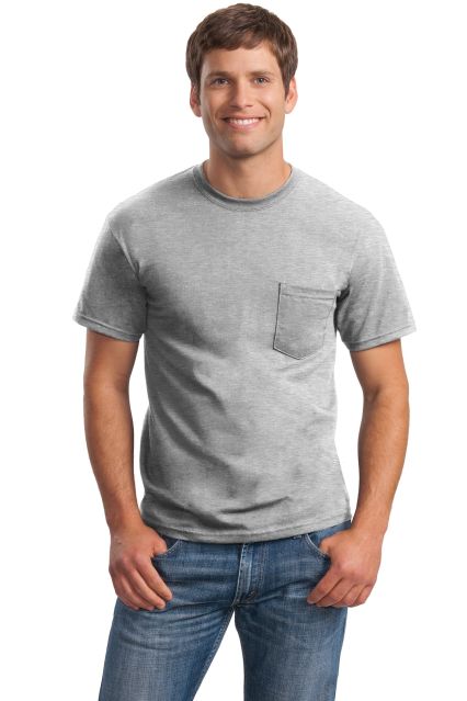 2300 Gildan Ultra Cotton Pocket T-shirt in Ash