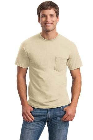 2300 Gildan Ultra Cotton Pocket T-shirt in Sand