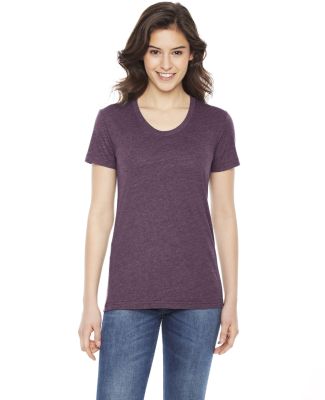 BB301 American Apparel Womens Poly Cotton Short Sl HEATHER PLUM