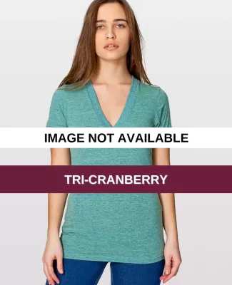 American Apparel TR456 Unisex Tri-Blend Deep V Nec Tri-Cranberry