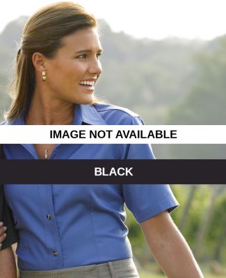 Jonathan Corey® 629 Ladies' Short Sleeve Twill wi Black