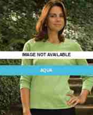 Jonathan Corey® Ladies' 3/4 Sleeve V-neck T-shirt Aqua