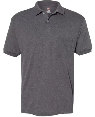 0504 Stedman by Hanes® Blended Jersey with Pocket Charcoal Heather