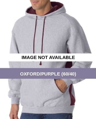 1250 Badger Adult Cross-Grain Colorblock Hooded Fl Oxford/Purple (60/40)