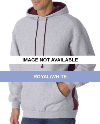1250 Badger Adult Cross-Grain Colorblock Hooded Fl Royal/White