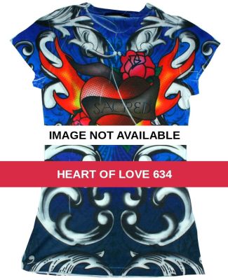 1455 tie dye Juniors' Sublimation-Dyed Tee Heart Of Love 634