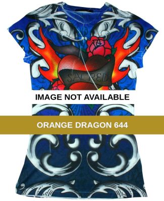 1455 tie dye Juniors' Sublimation-Dyed Tee Orange Dragon 644