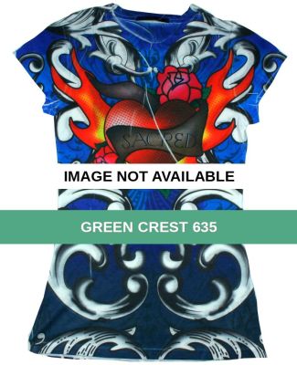 1455 tie dye Juniors' Sublimation-Dyed Tee Green Crest 635