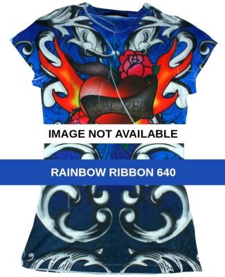 1455 tie dye Juniors' Sublimation-Dyed Tee Rainbow Ribbon 640