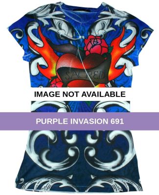 1455 tie dye Juniors' Sublimation-Dyed Tee Purple Invasion 691