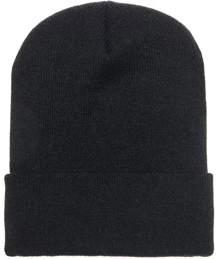 1501 Yupoong Heavyweight Cuffed Knit Cap in Black