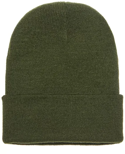1501 Yupoong Heavyweight Cuffed Knit Cap in Olive