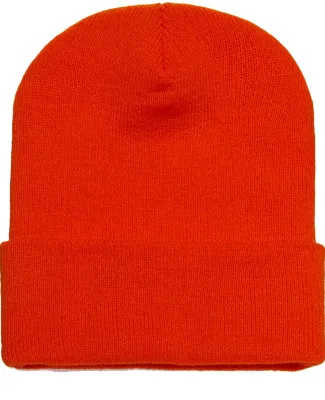 1501 Yupoong Heavyweight Cuffed Knit Cap in Blaze orange