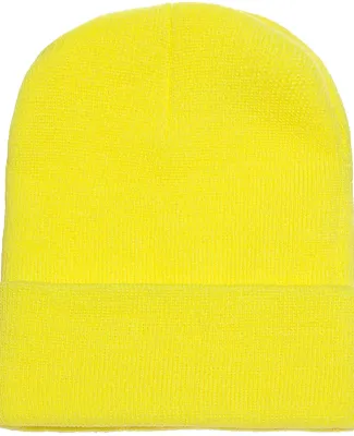 1501 Yupoong Heavyweight Cuffed Knit Cap in Safety yellow