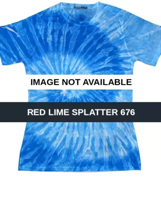1555 tie dye Sublimated Polyester Ladies' Tee Red Lime Splatter 676