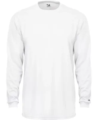 2104 Badger Youth B-Core Long-Sleeve Performance T White