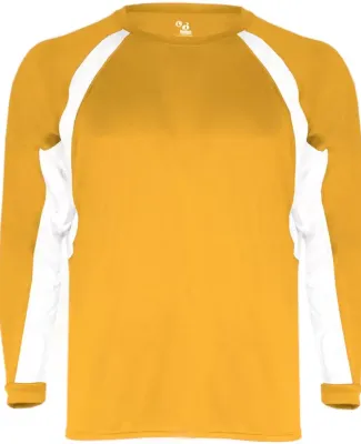 2154 Badger Youth Performance Long-Sleeve Hook Ath Gold/ White
