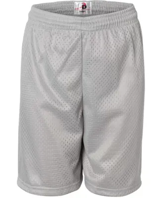 2207 Badger Youth Mesh/Tricot 6-Inch Shorts Silver