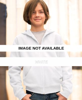 2246 LA T Youth Fleece Hooded Zip-Front Sweatshirt White