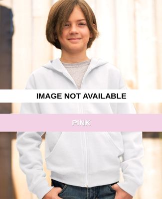 2246 LA T Youth Fleece Hooded Zip-Front Sweatshirt Pink