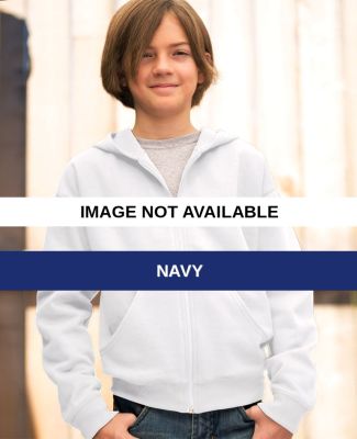 2246 LA T Youth Fleece Hooded Zip-Front Sweatshirt Navy