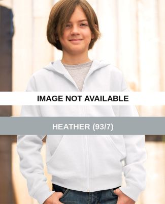 2246 LA T Youth Fleece Hooded Zip-Front Sweatshirt Heather (93/7)