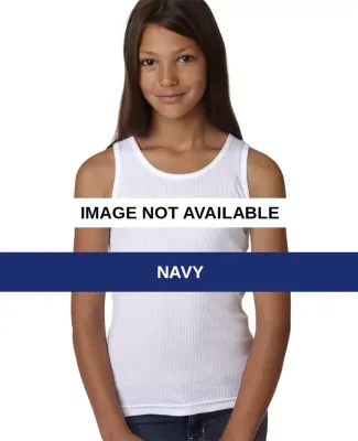 2566 LA T Girls' 2X1 Rib Tank Navy