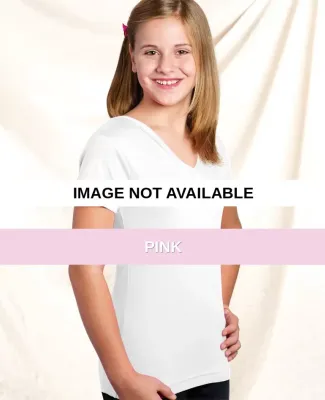 2609 LA T Girls' Fine Jersey Hooded V-Neck Longer- Pink