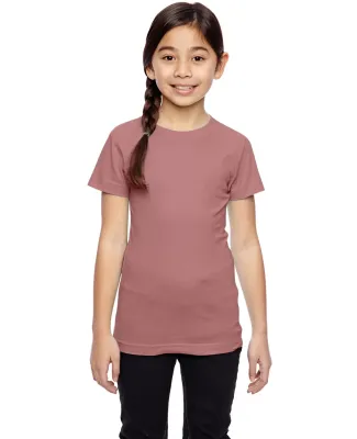 2616 LA T Girls' Fine Jersey Longer Length T-Shirt in Mauvelous