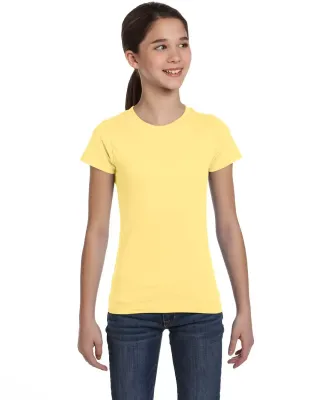 2616 LA T Girls' Fine Jersey Longer Length T-Shirt in Butter