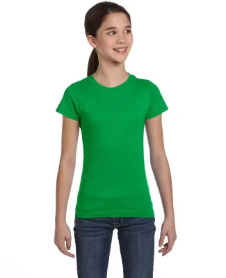 2616 LA T Girls' Fine Jersey Longer Length T-Shirt in Kelly
