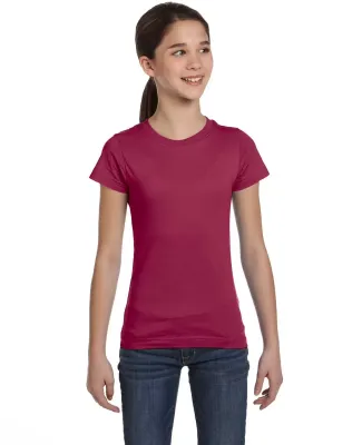 2616 LA T Girls' Fine Jersey Longer Length T-Shirt in Chill