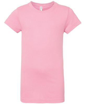 2616 LA T Girls' Fine Jersey Longer Length T-Shirt in Pink